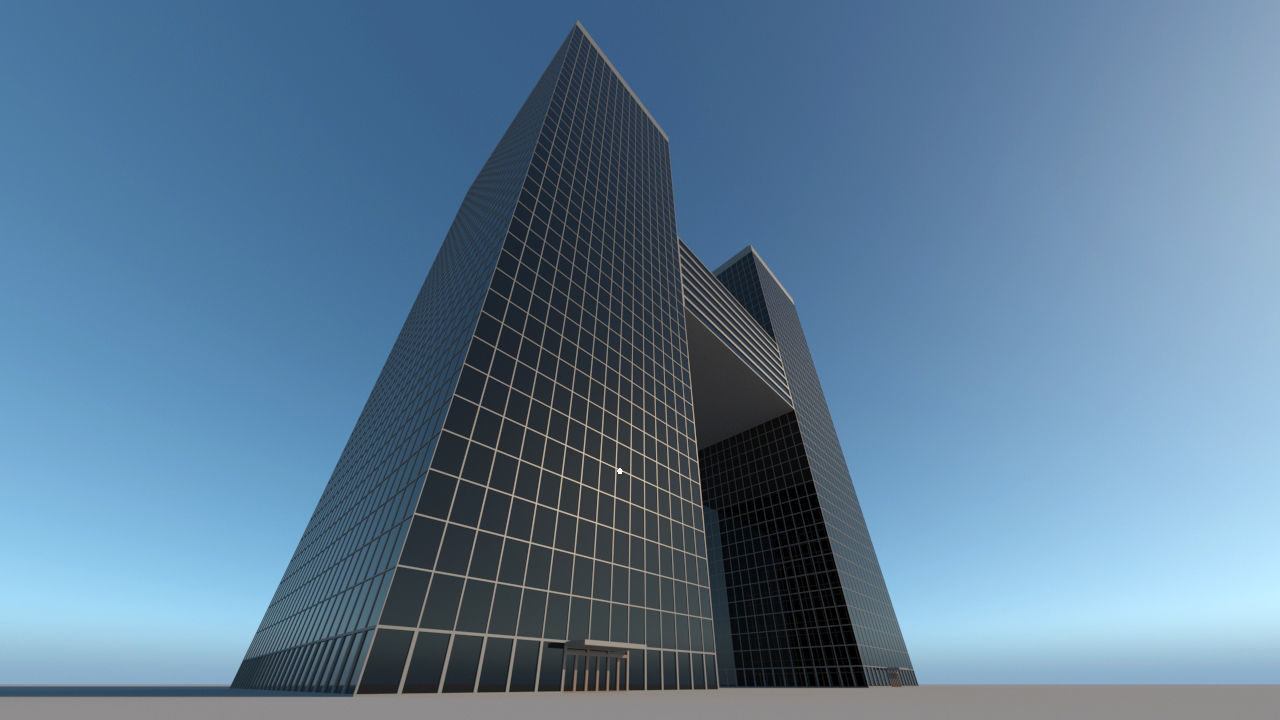 High-rise building skyscraper  letter H 3D model 3D model_2