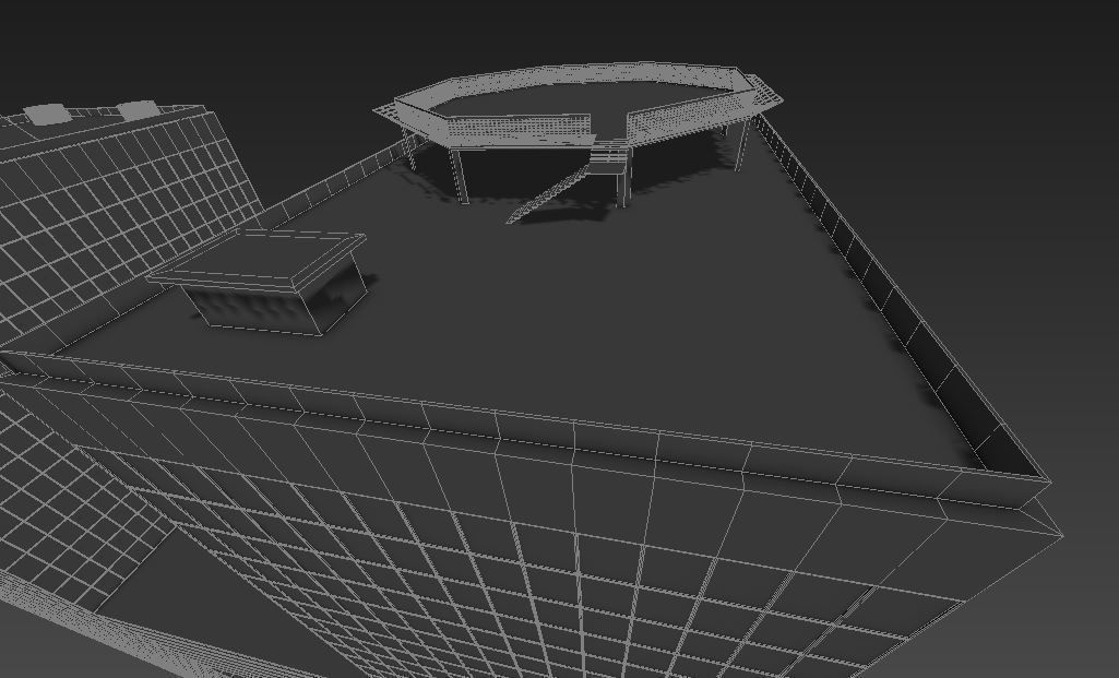 High-rise building skyscraper  letter H 3D model 3D model_8