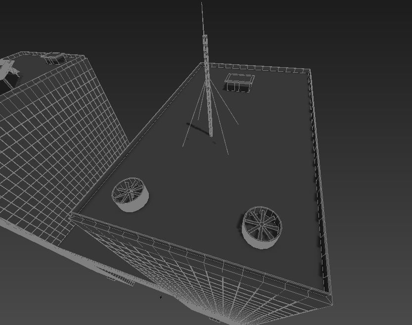 High-rise building skyscraper  letter H 3D model 3D model_9
