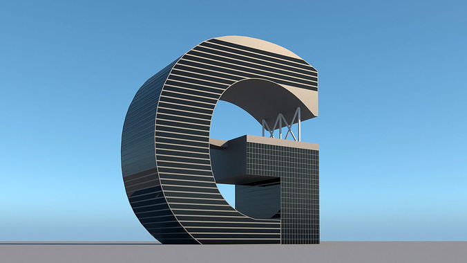 High-rise building skyscraper  letter G 3D model 3D model