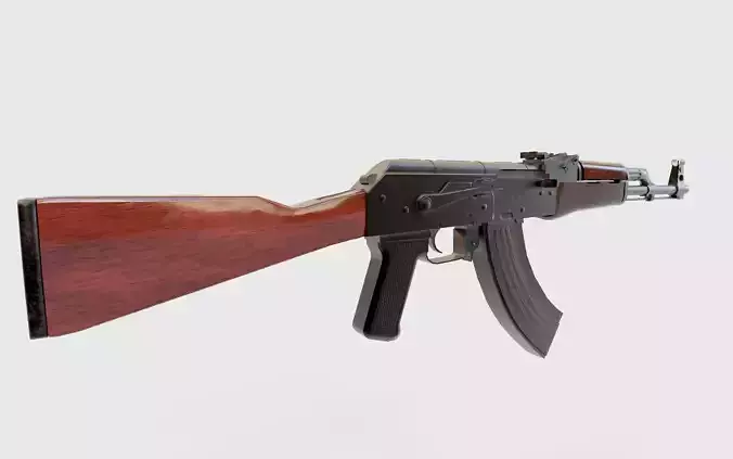 Black AK47 Assault Rifle Game Ready