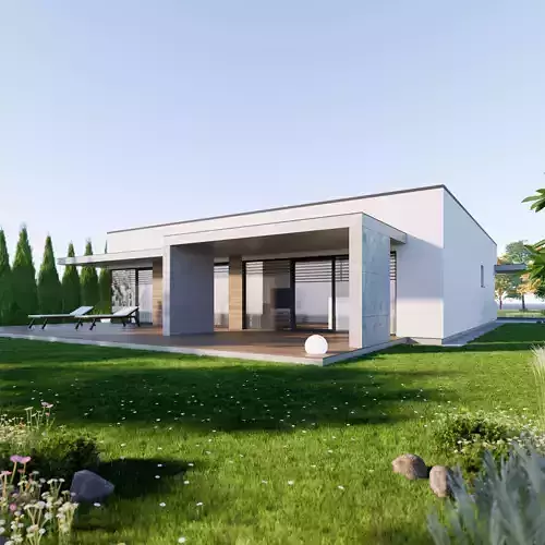 Bungalow 8 - Created with fully parametric Revit Families  Low-poly 3D model