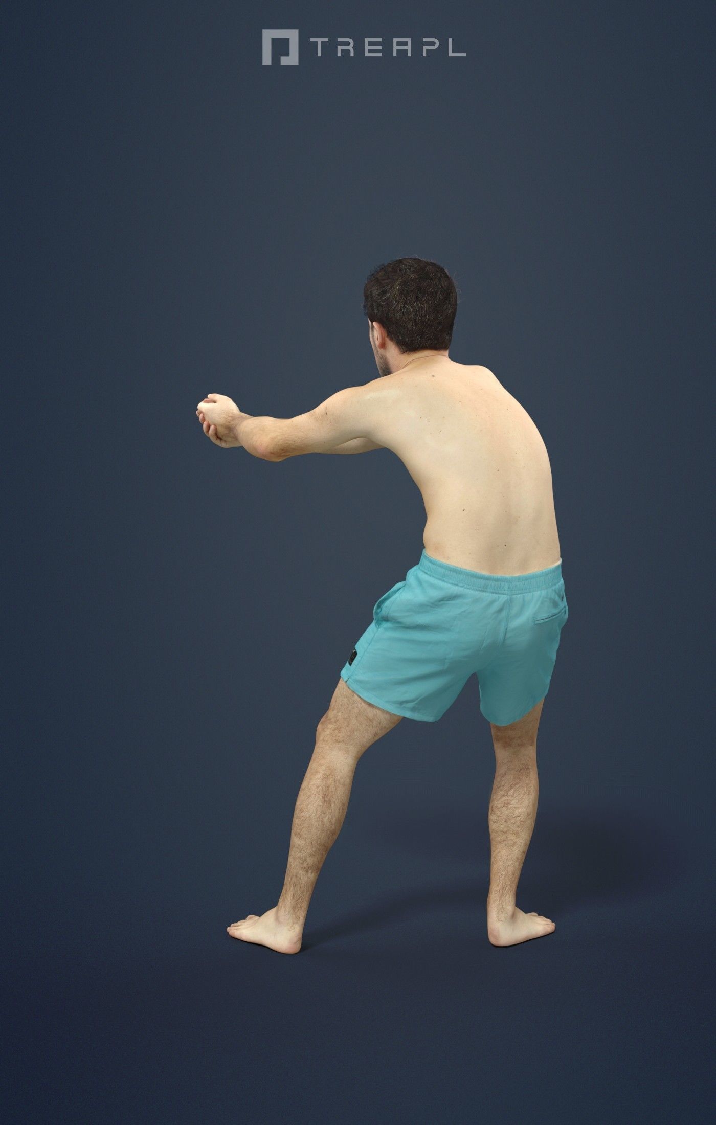 3d crowds and Flow foreground beach volleyball man 3D Model Collection_5