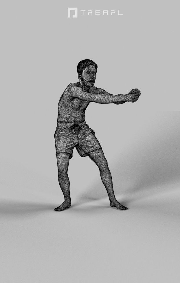 3d crowds and Flow foreground beach volleyball man 3D Model Collection_12