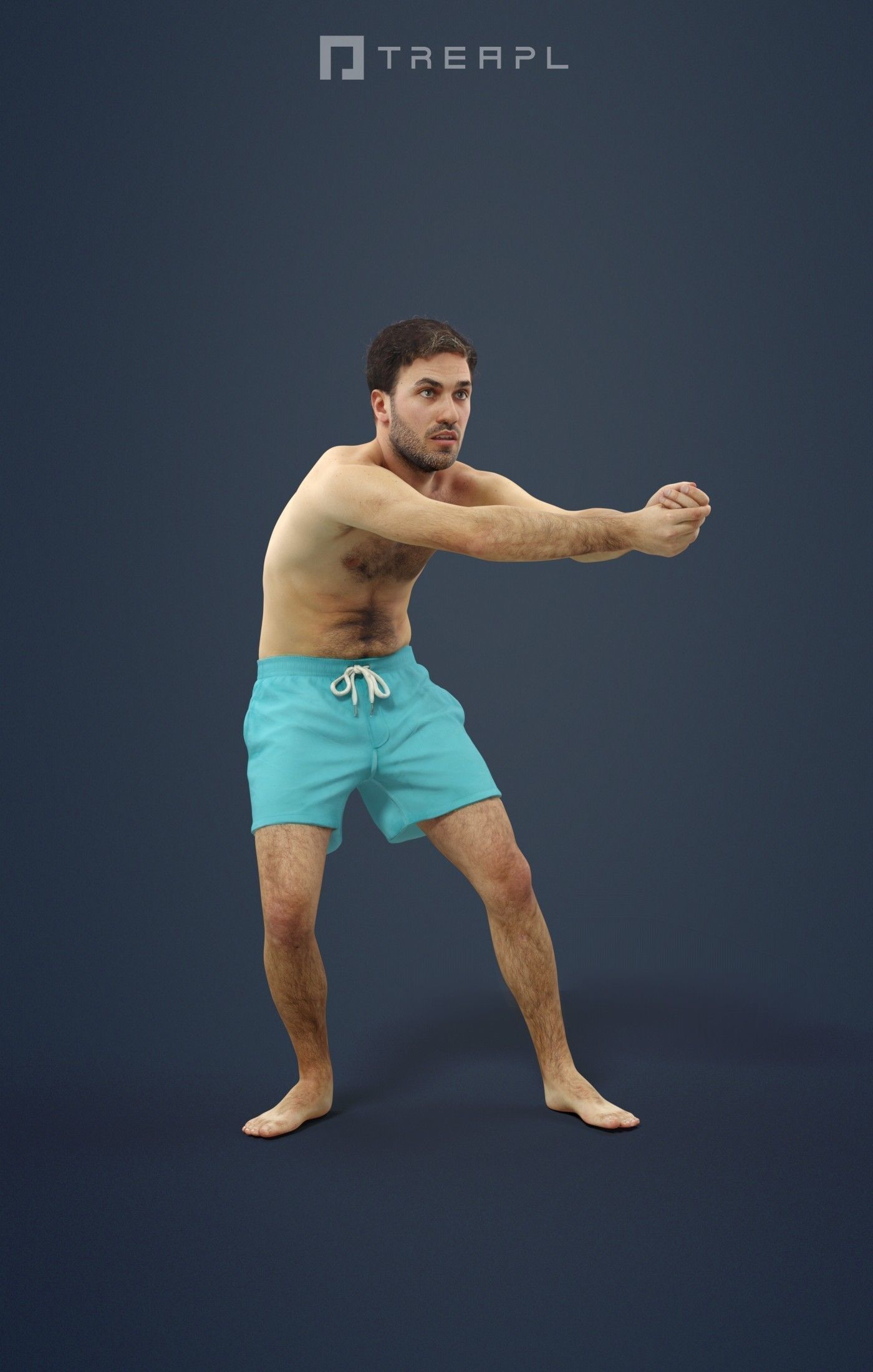 3d crowds and Flow foreground beach volleyball man 3D Model Collection_4