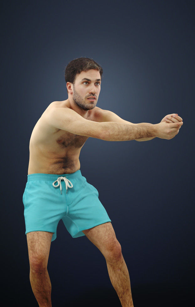 3d crowds and Flow foreground beach volleyball man 3D Model Collection_3