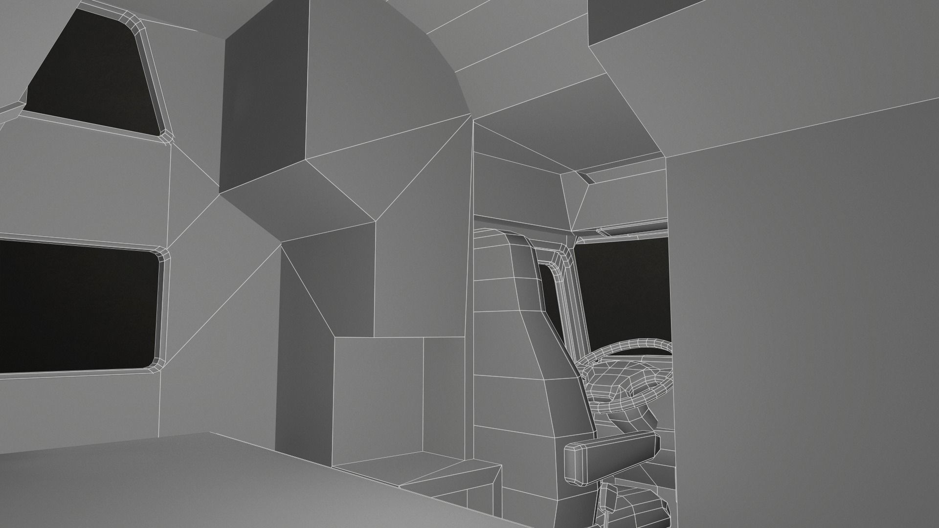 Semi Truck Container Trailer Low-poly 3D model_26