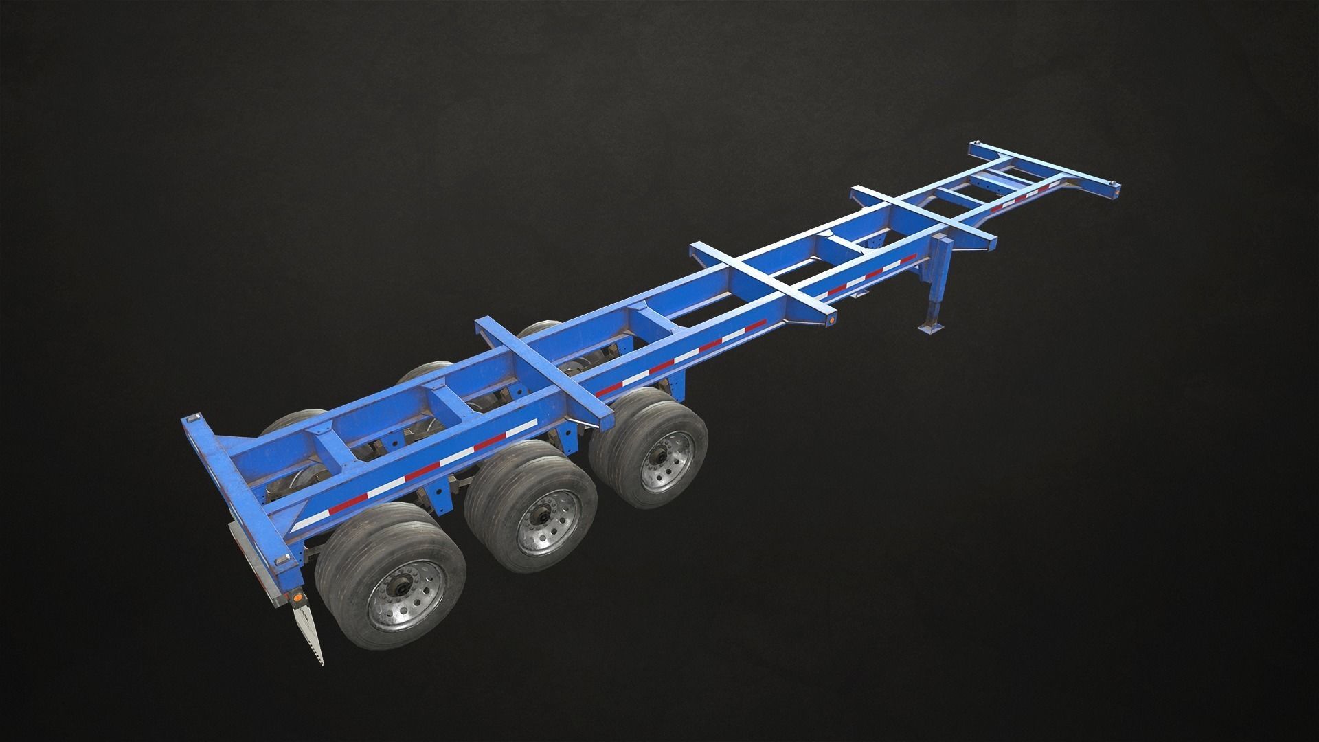 Semi Truck Container Trailer Low-poly 3D model_21