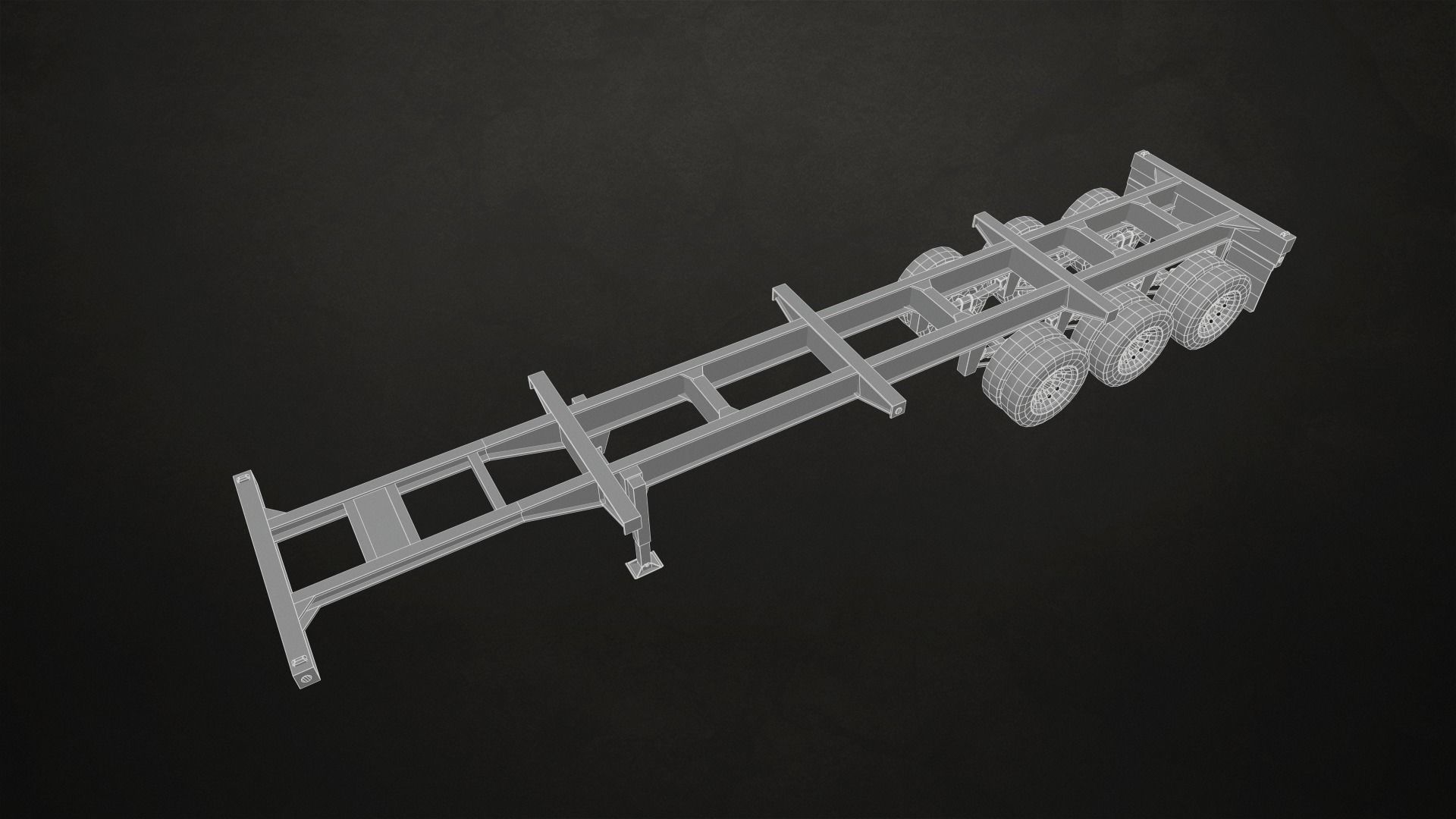 Semi Truck Container Trailer Low-poly 3D model_29