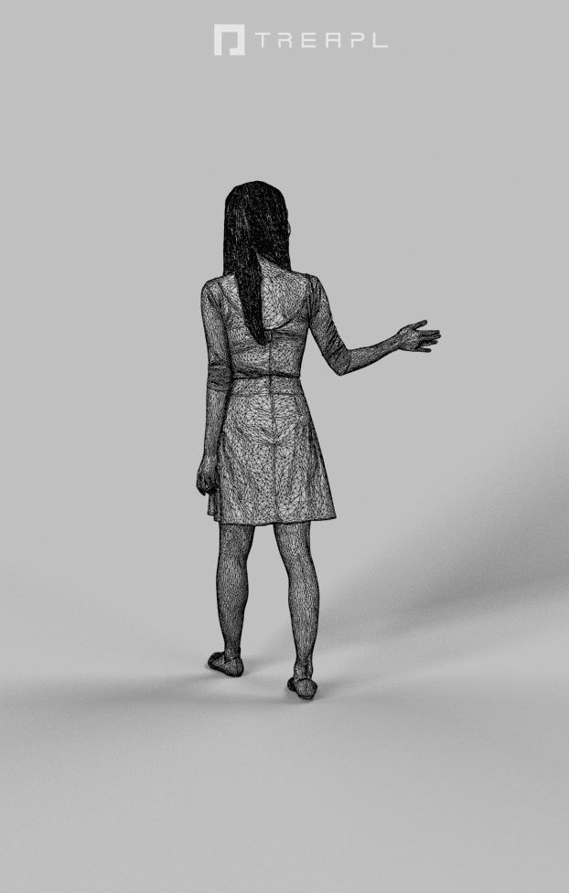 3d crowds and Passion foreground walking casual asian woman 3D Model Collection_19