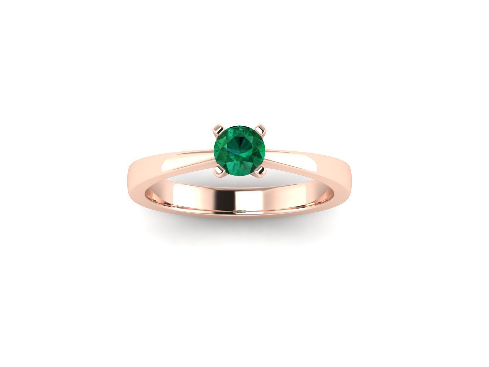 Solitaire ring model 3D print model_7