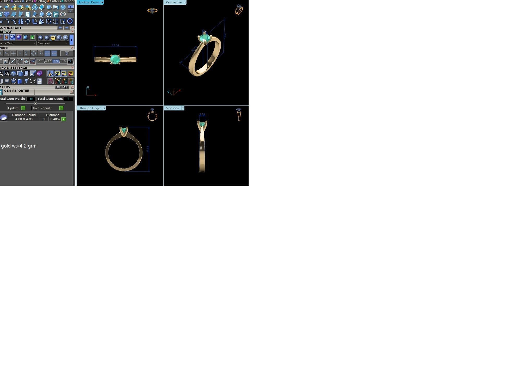 Solitaire ring model 3D print model_3