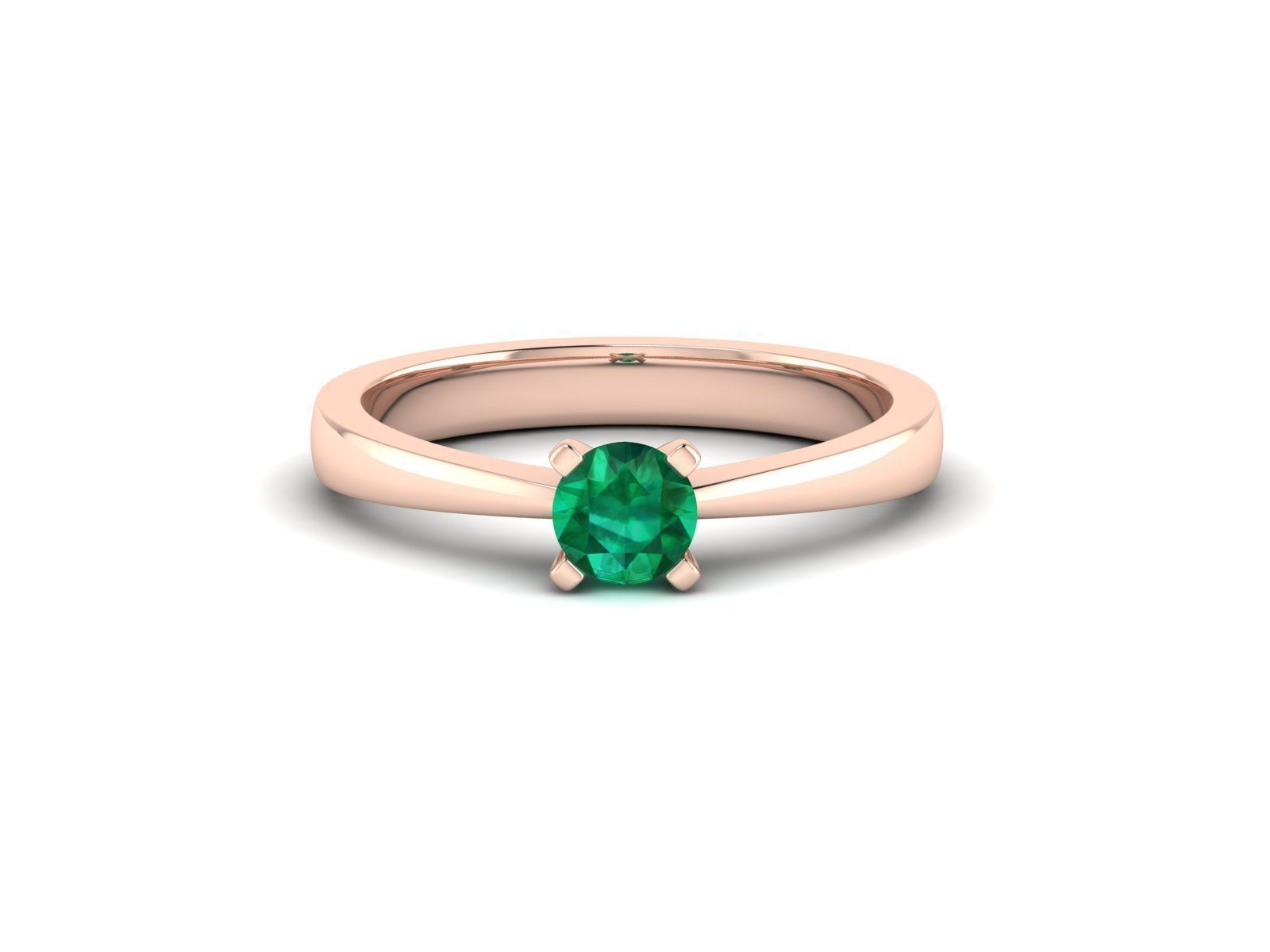 Solitaire ring model 3D print model_4