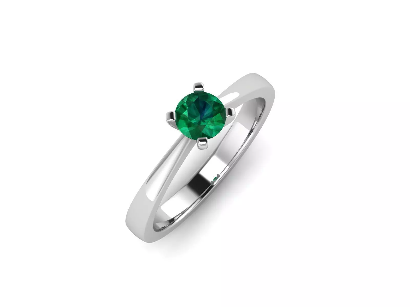 Solitaire ring model 3D print model_0