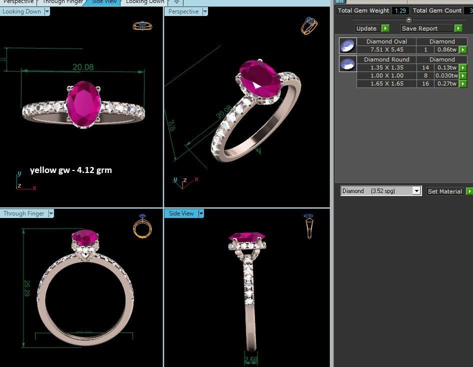 Solitaire ring model 3D print model_9