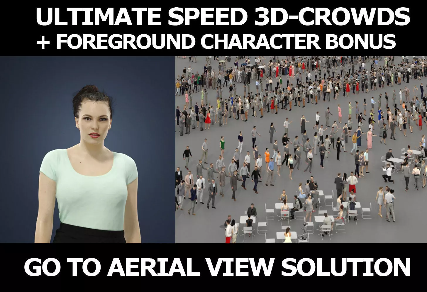 3d crowds and Dream foreground walking casual woman 3D Model Collection_0