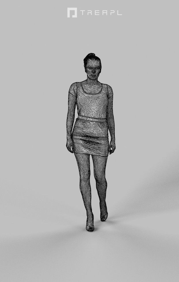 3d crowds and Dream foreground walking casual woman 3D Model Collection_18