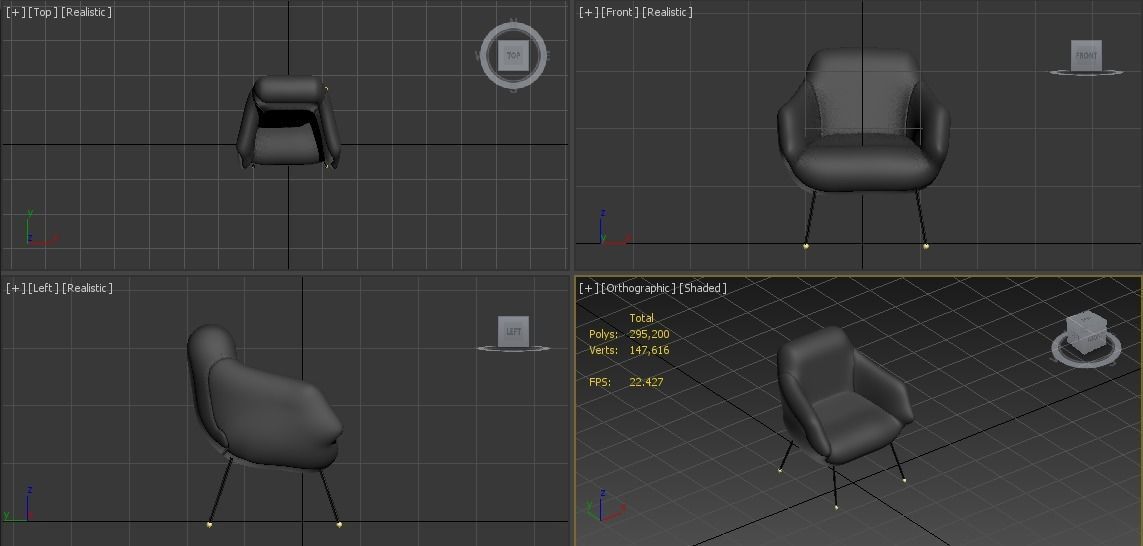 Arm Chair 3d Model  3D model_1