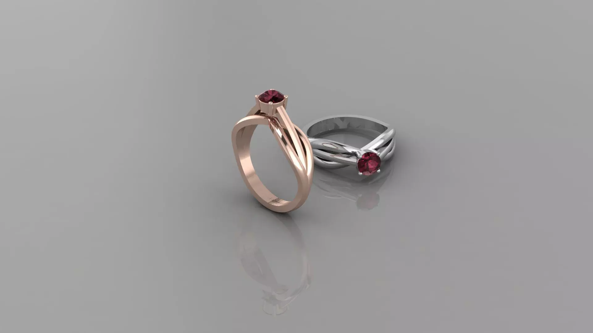 Single Stone Ring 02 3D print model