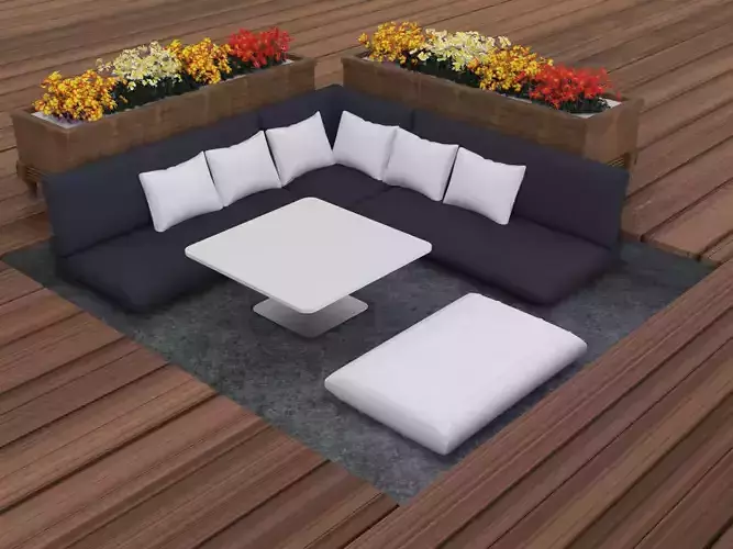 CORNER SEAT AND SIDE TABLE