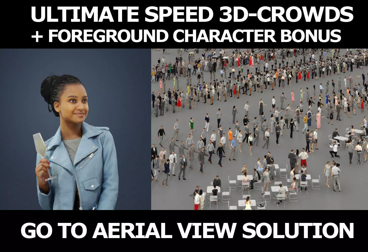 3d crowds and May foreground elegant event sitting African woman 3D Model Collection_0