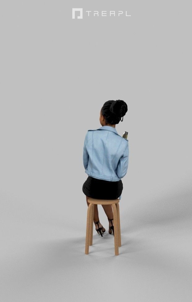 3d crowds and May foreground elegant event sitting African woman 3D Model Collection_14