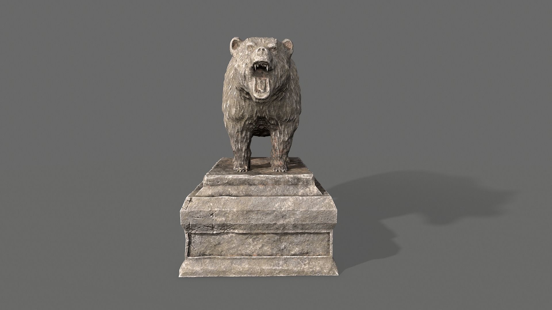 Bear Statue Low-poly 3D model_2