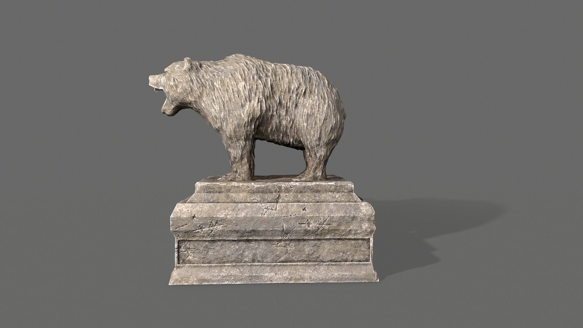Bear Statue Low-poly 3D model_4