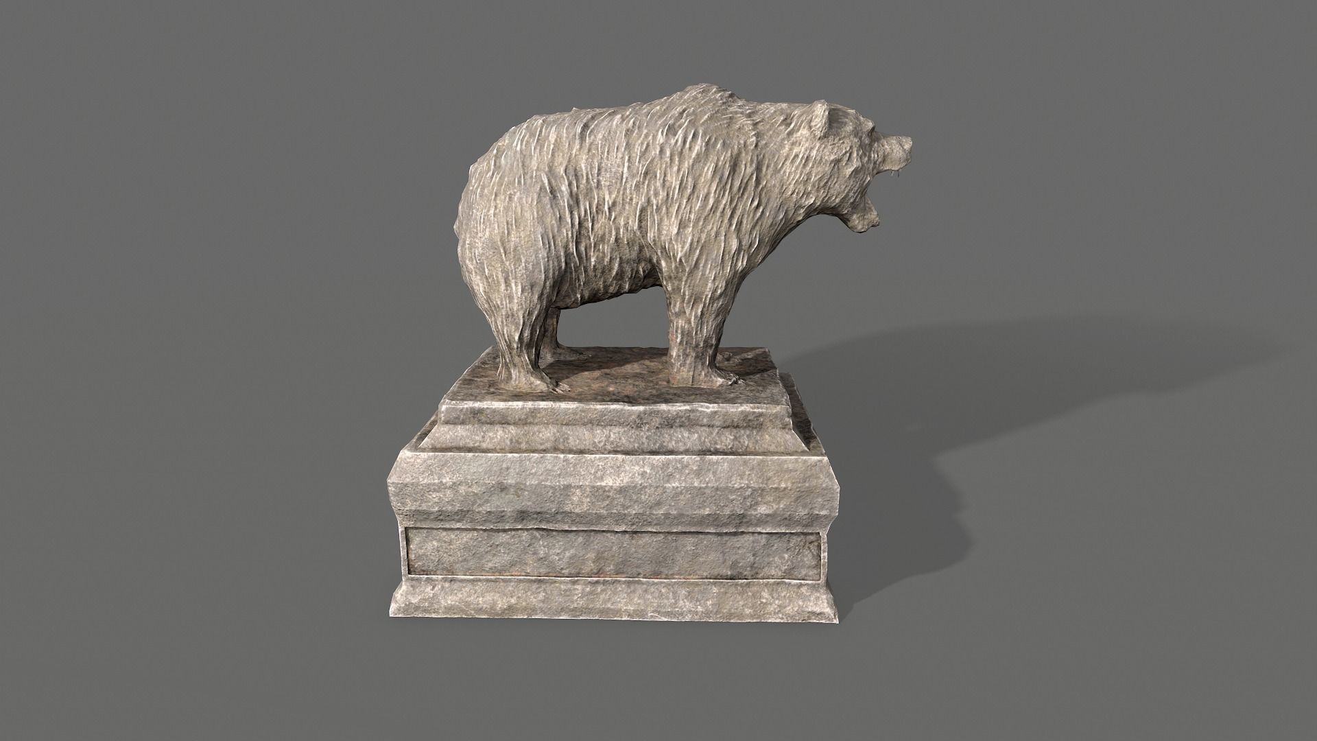 Bear Statue Low-poly 3D model_7