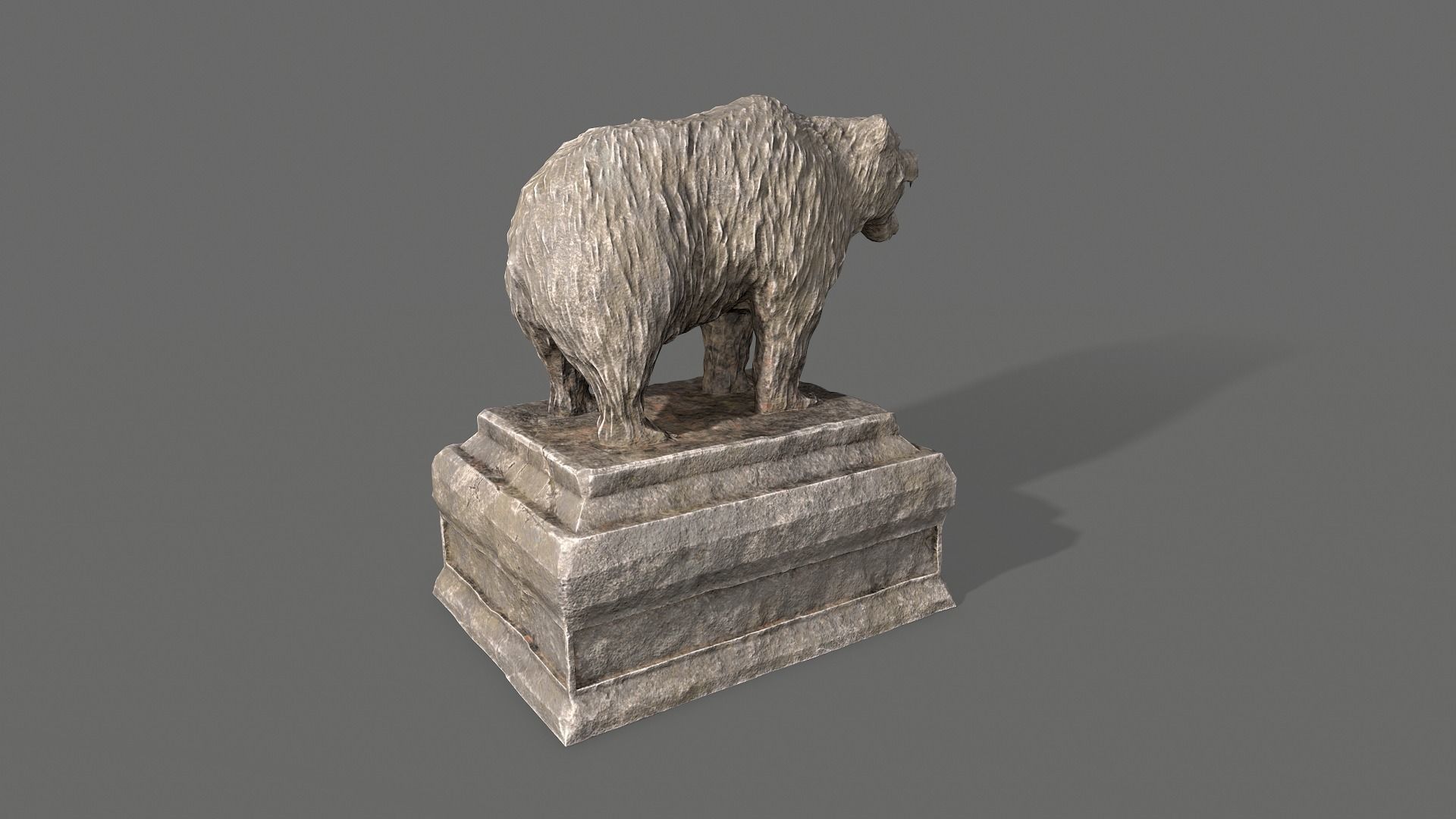 Bear Statue Low-poly 3D model_6