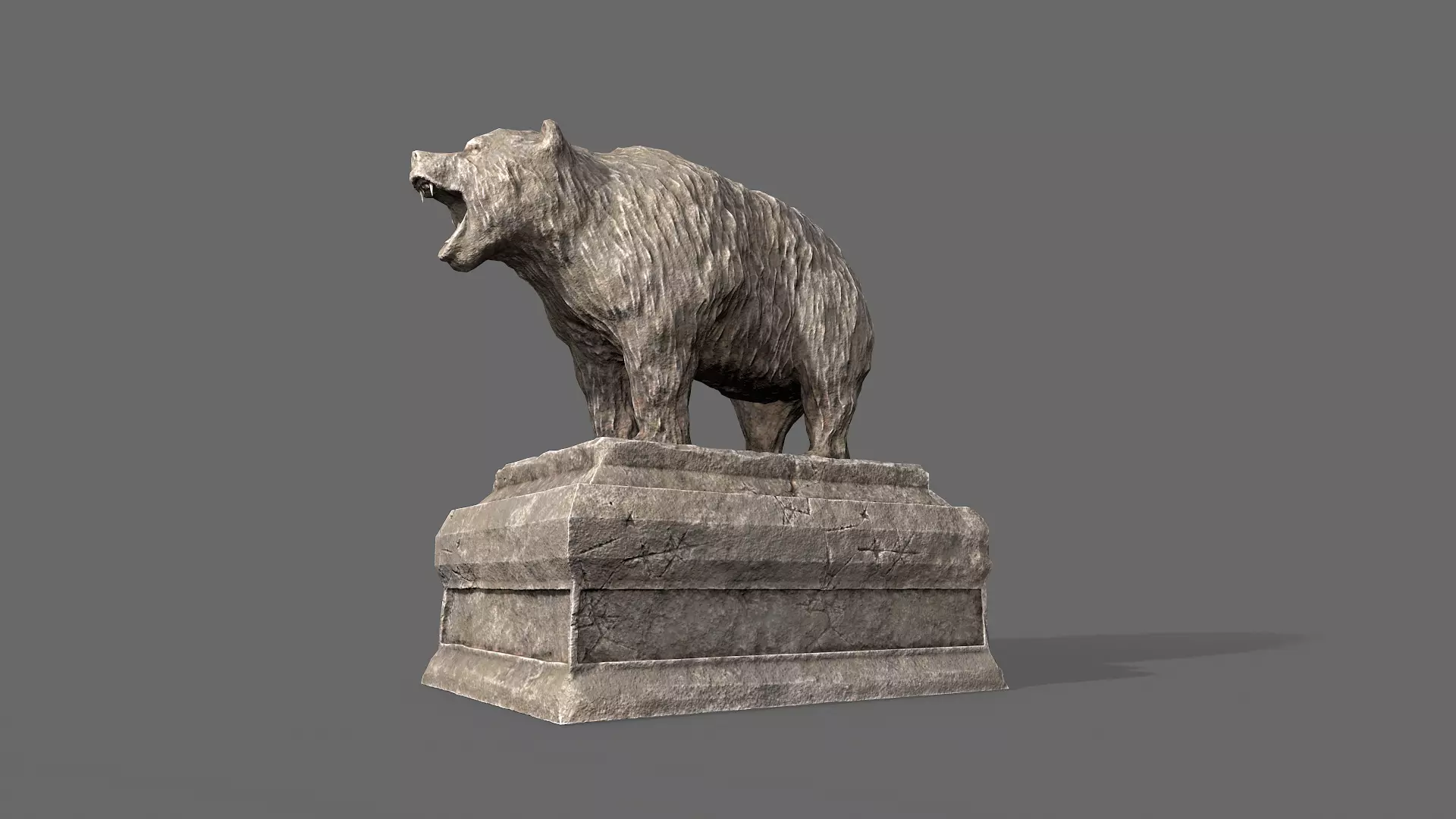 Bear Statue Low-poly 3D model_0