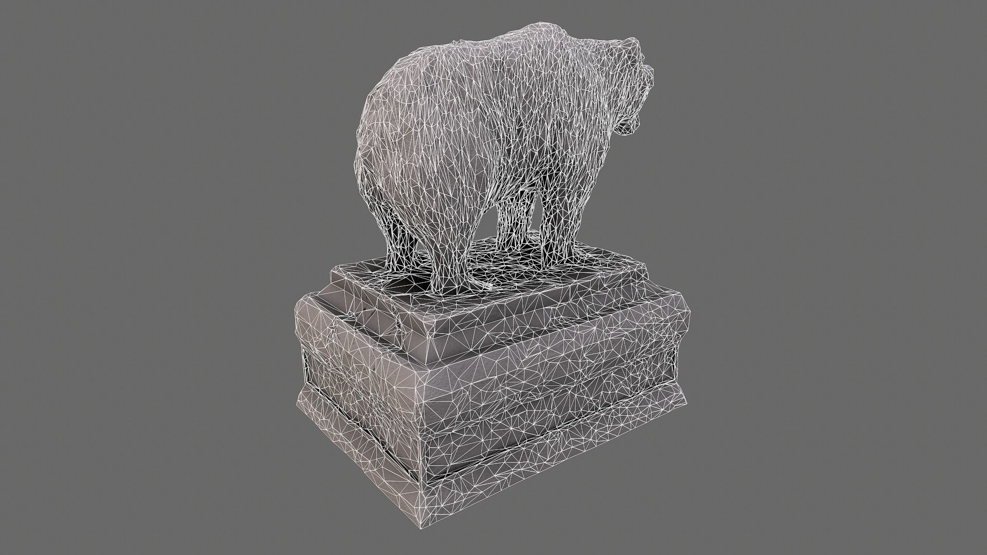 Bear Statue Low-poly 3D model_13
