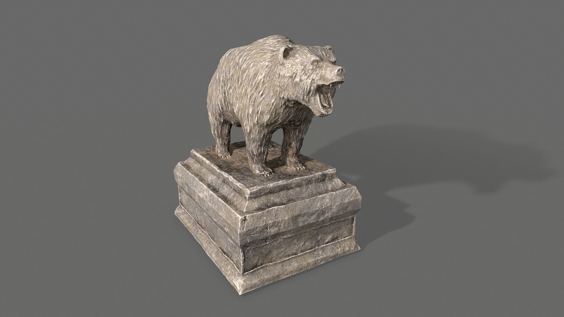 Bear Statue Low-poly 3D model_1