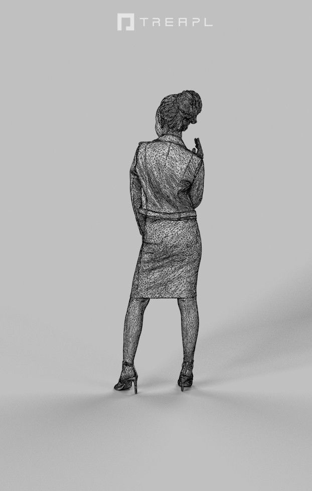 3d crowds and May foreground leather jacket waving african woman 3D Model Collection_19