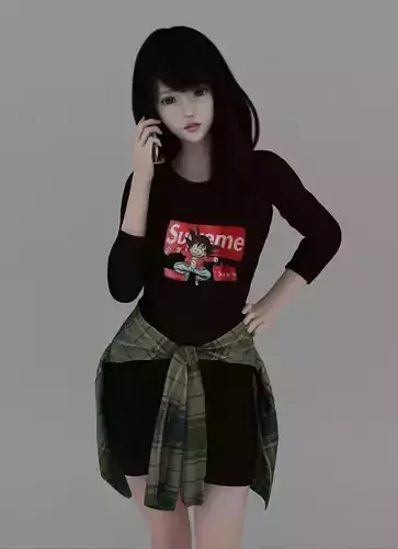 Beauty asian girl 3D model