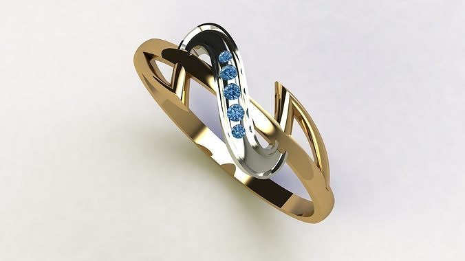 Ring with diamonds und2127 3D print model