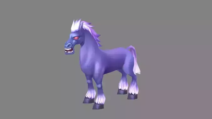 Cartoon purple horse