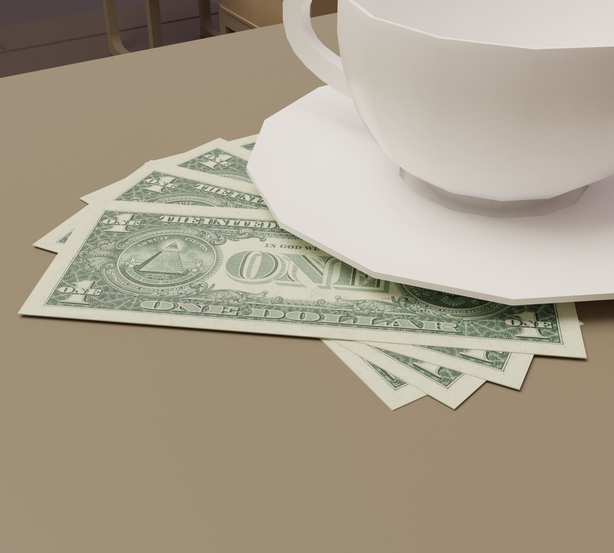 Restaurant - Bistro Low-poly 3D model_18