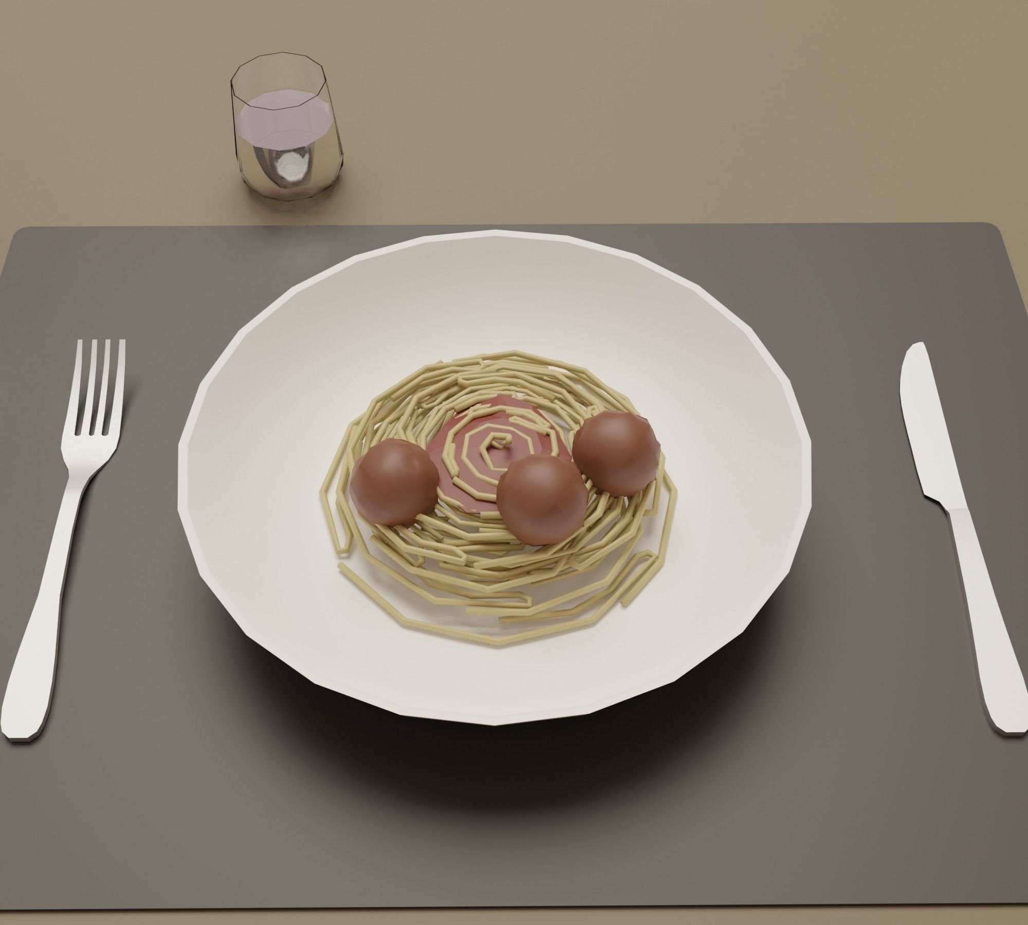 Restaurant - Bistro Low-poly 3D model_10