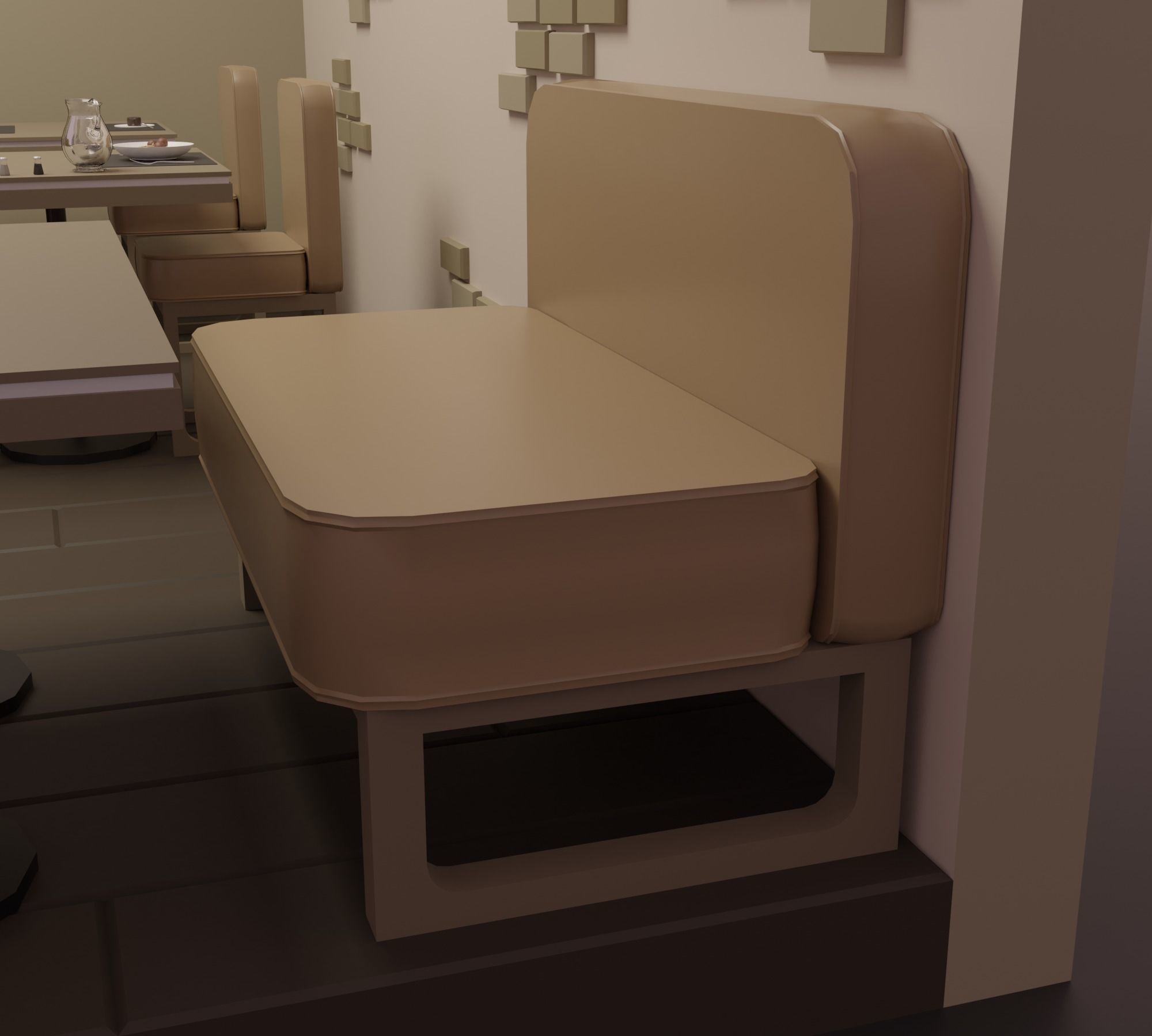 Restaurant - Bistro Low-poly 3D model_3