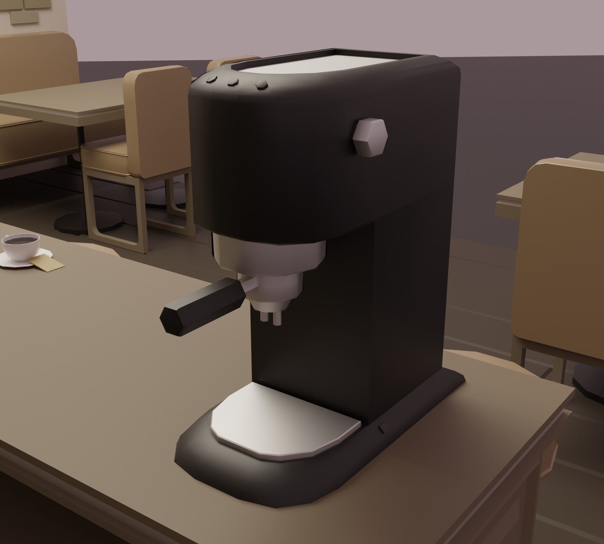 Restaurant - Bistro Low-poly 3D model_16