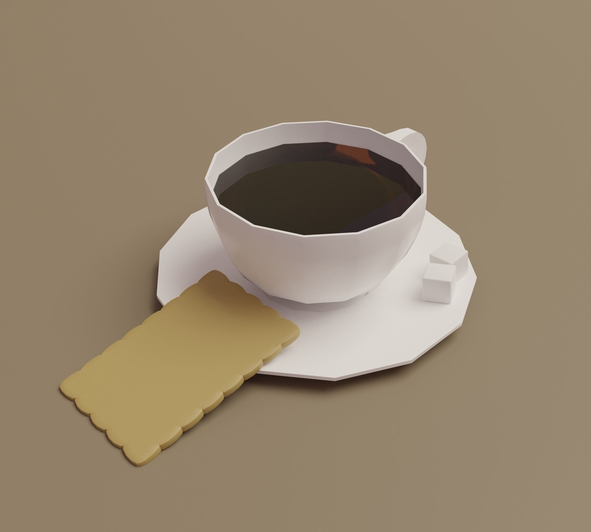 Restaurant - Bistro Low-poly 3D model_17