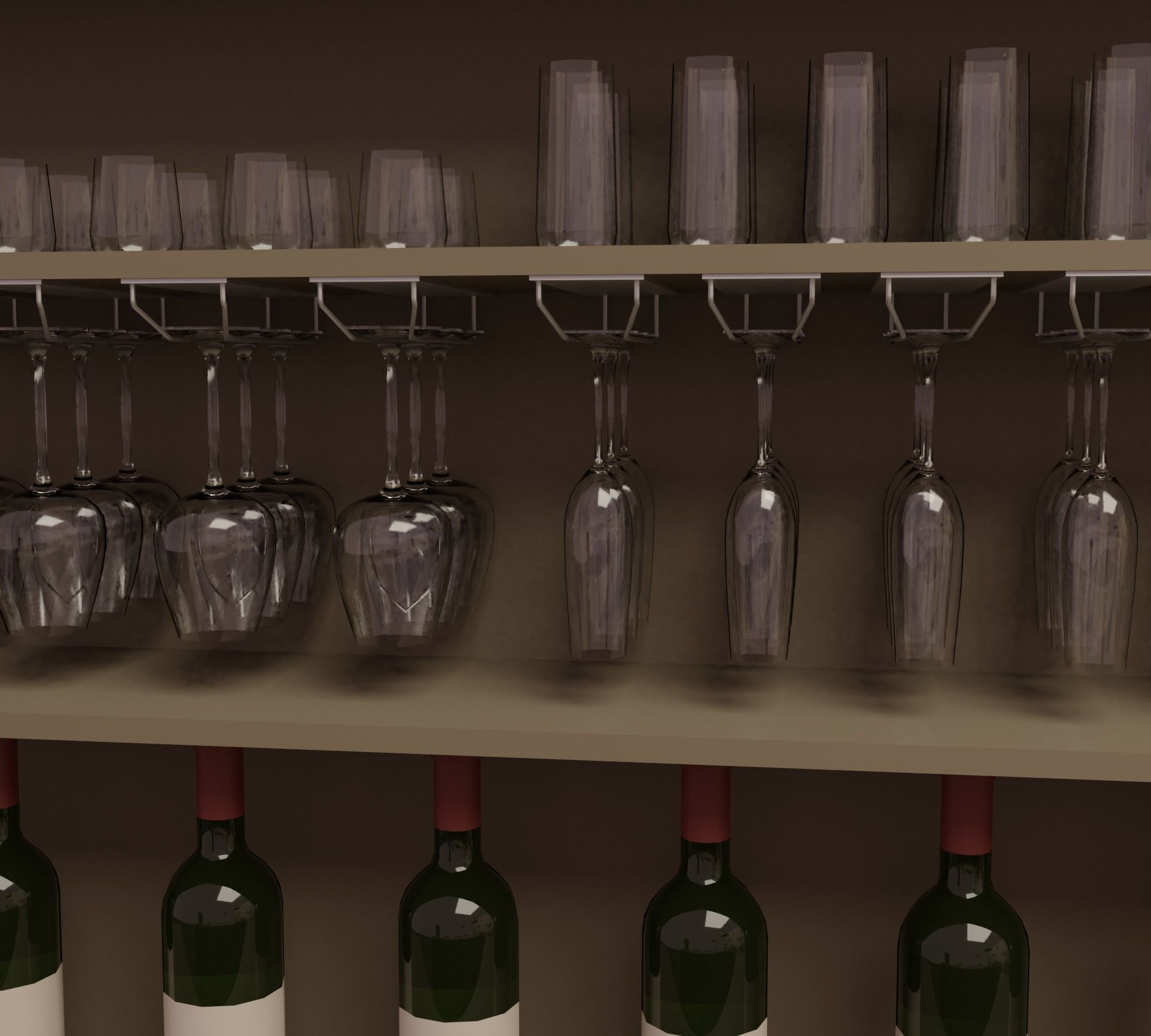 Restaurant - Bistro Low-poly 3D model_20