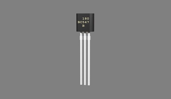 Transistor 547 - Electronic parts Low-poly 3D model