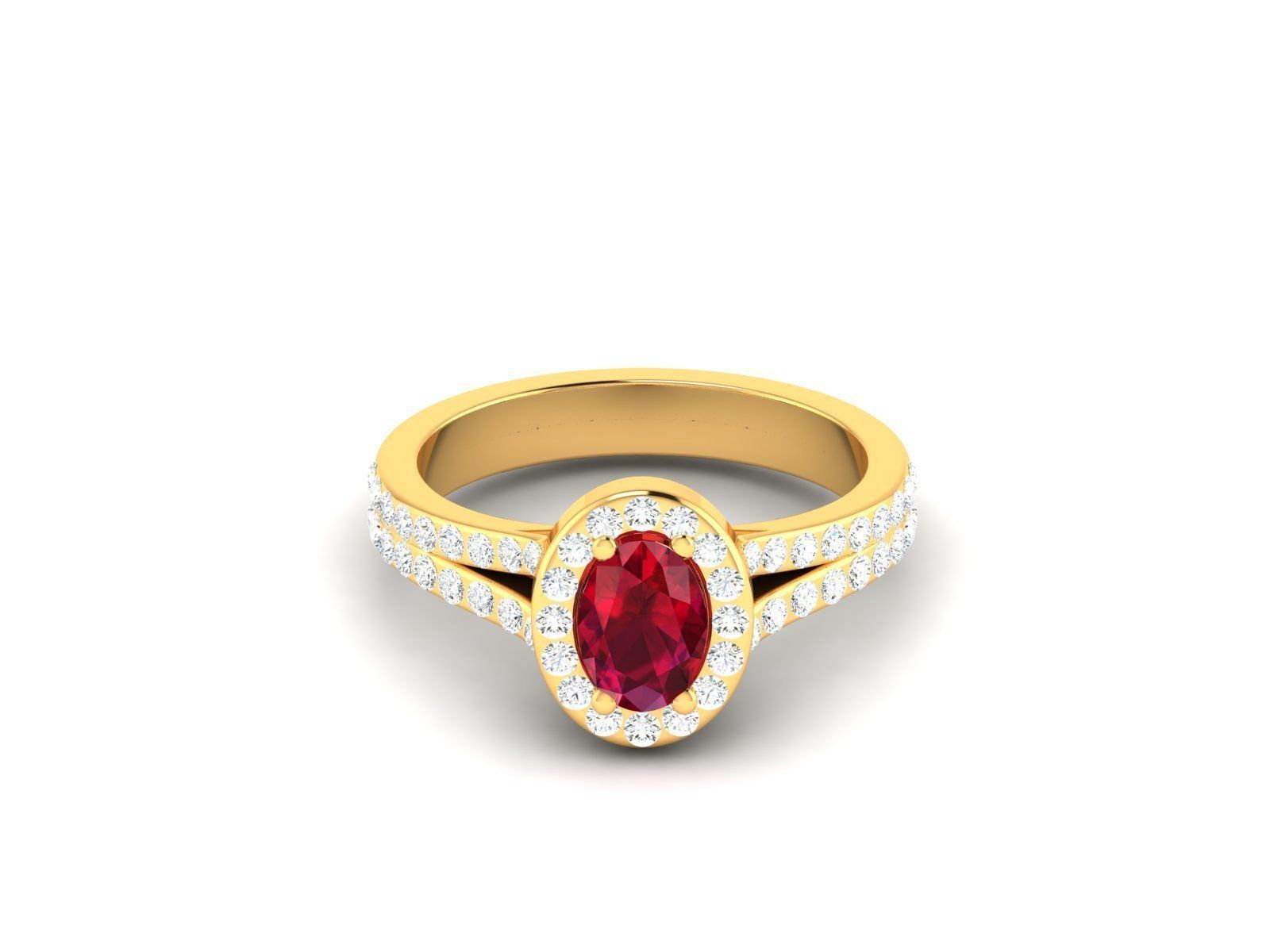 Solitaire ring model 3D print model_1