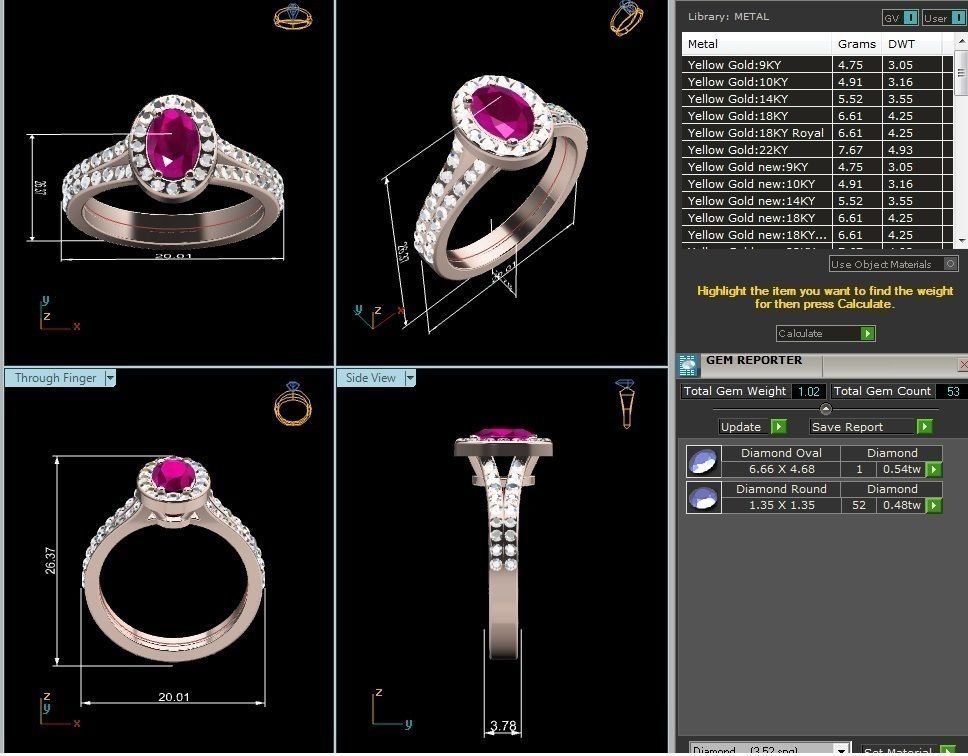 Solitaire ring model 3D print model_10