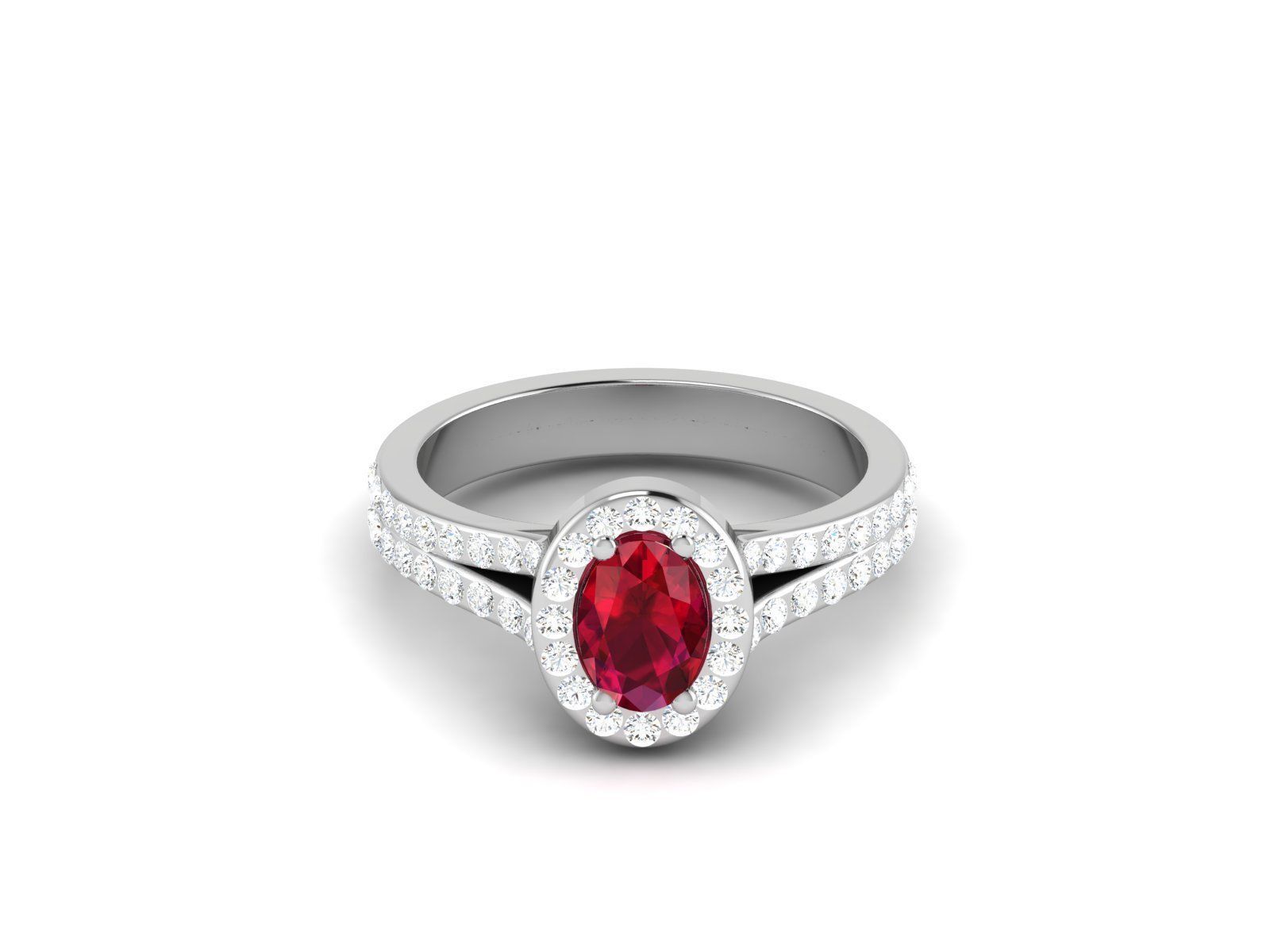 Solitaire ring model 3D print model_3