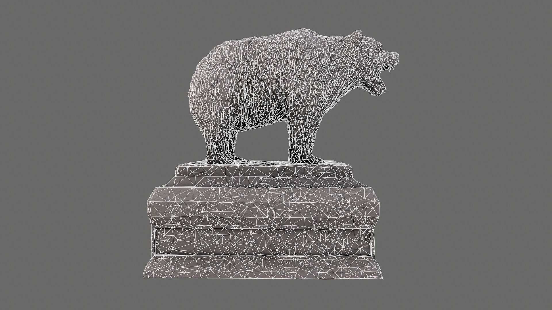 Bear Statue 2 Low-poly 3D model_14