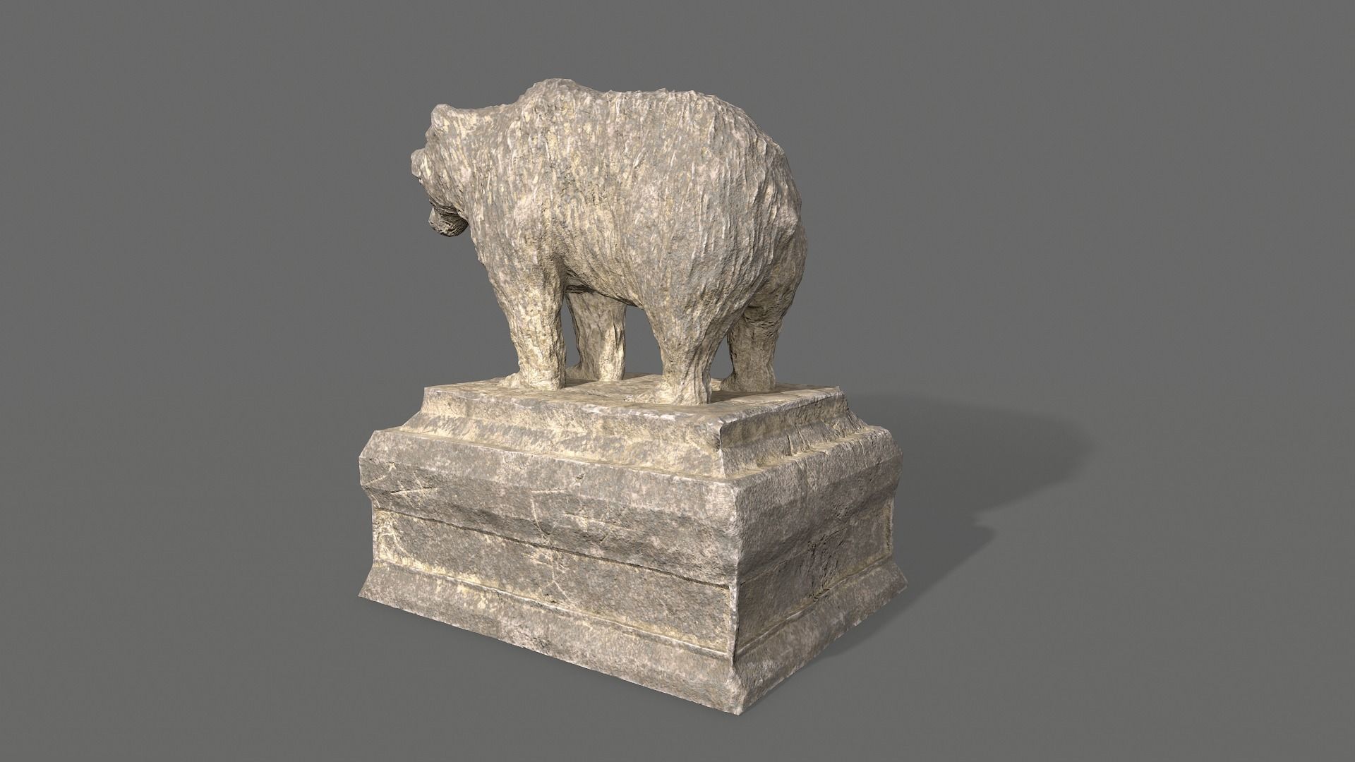 Bear Statue 2 Low-poly 3D model_5
