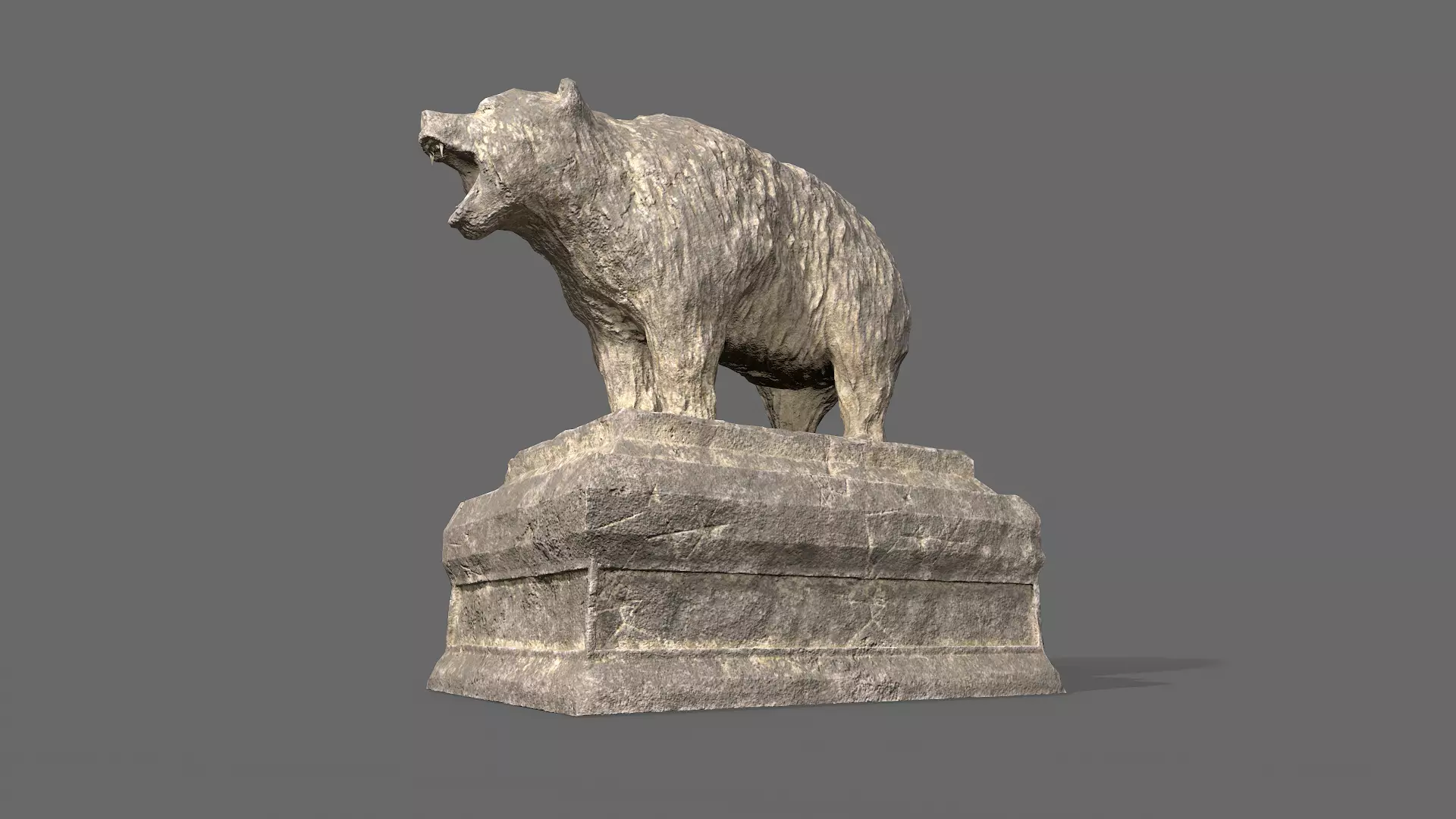 Bear Statue 2 Low-poly 3D model_0